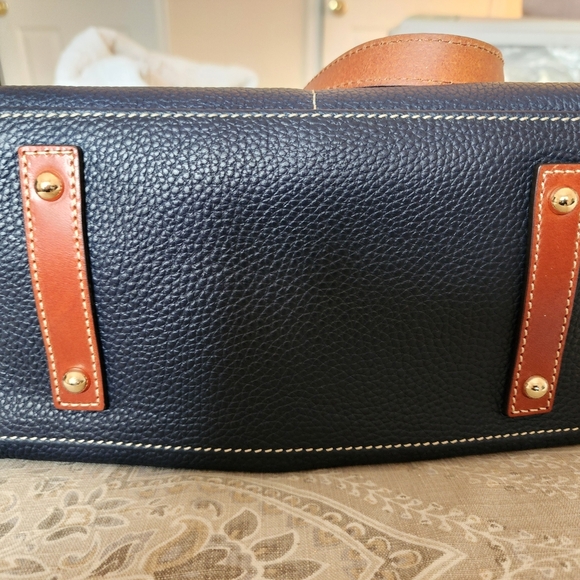 Dooney & Bourke Navy Blue Leather Tote Bag - Picture 4 of 5